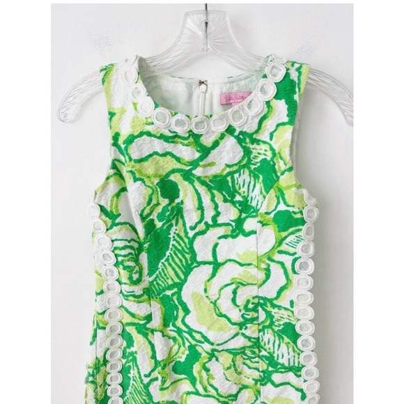 Lilly Pulitzer Mila Resort White Heart Breaker Shift Dress 00 100% Cotton Floral - Picture 6 of 9